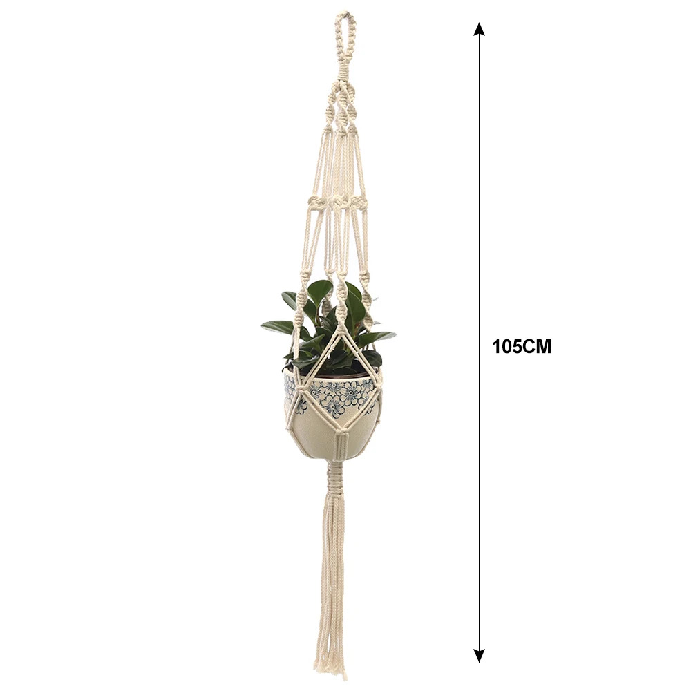 

Macrame Plant Hanger Manden Bloempotten Houder Balkon Opknoping Decor Geknoopt Lifting Touw Thuis Tuin Opknoping Mand