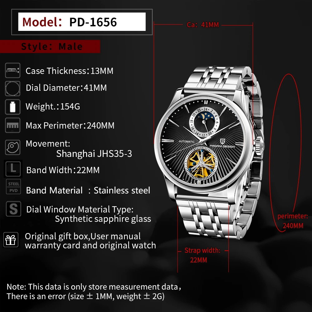 

PAGANI DESIGN 2020Brand Men Tourbillon Automatic Mechanical Watches Sapphire Glass Fashion Casual Stainless Steel Business Watch