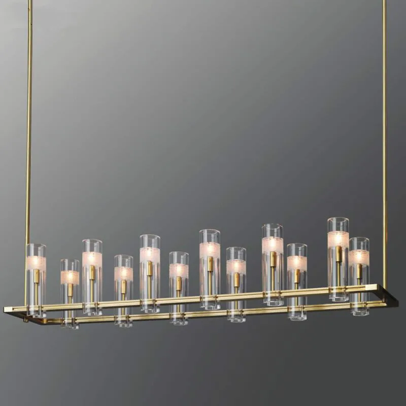 

Post Modern Luxury Copper Led E14 Chandelier Glass Shades Living Room Rod Hanging Chandelier Llighting Lamparas Fixtures