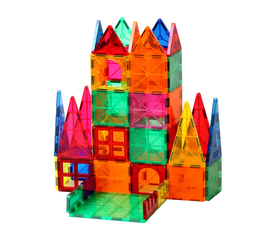 Пластиковая Магнитная Строительная плитка Магнитный блок игрушки прозрачная
