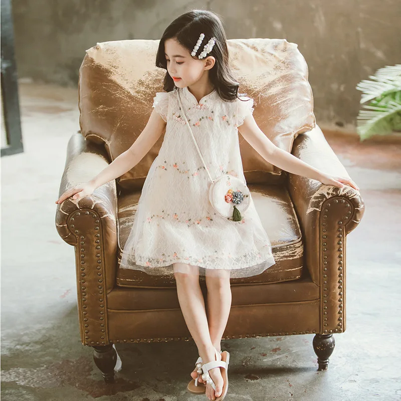 Летний сарафан Hanfu в китайском этническом винтажном стиле с воротником Мандарин