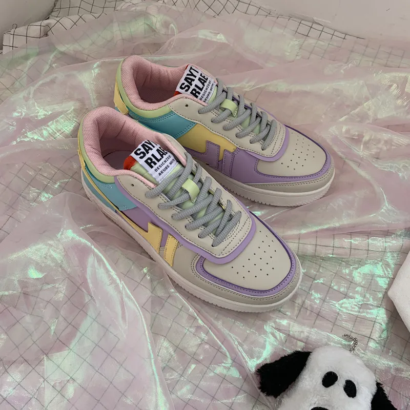 Новые женские кроссовки модные на шнуровке повседневные Прогулочные для женщин