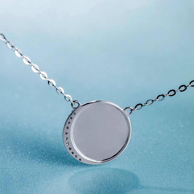 Ожерелье из стерлингового серебра S925 пробы круглая геометрическая форма простая