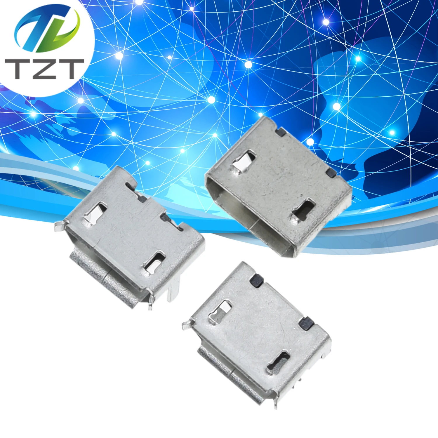 10 шт потребительских упаковок для микро USB 5pin без побочных бык рогом гнездо usb