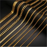 sitaicery gold necklace for men women figaro rope cuban link chain necklace neck chain gifts for the new year jewelry hip hop