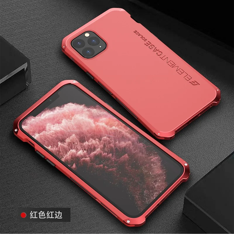 red Металлический Алюминиевый Чехол Bumber для iphone 11, чехол-гибрид, задняя крышка из поликарбоната для iphone 11 pro max, чехол, противоударный чехол, Fundas - Цвет: red