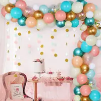 Mint Green Gold Peach BalloonGarland Kit Wedding BabyShower AnniversaryGraduation Birthday Backdrop With110 Balloons decorations