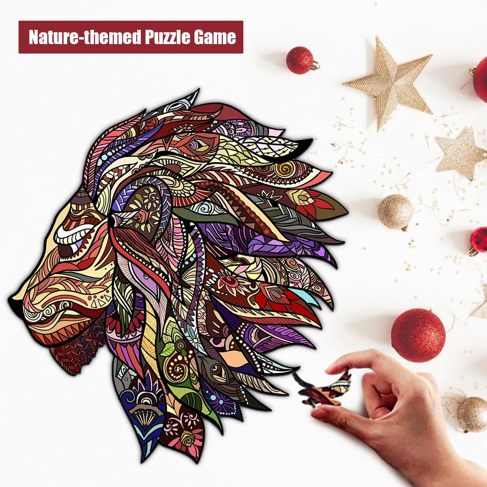 Уникальный деревянный пазл в форме льва четырехцветное покрытие влияет на