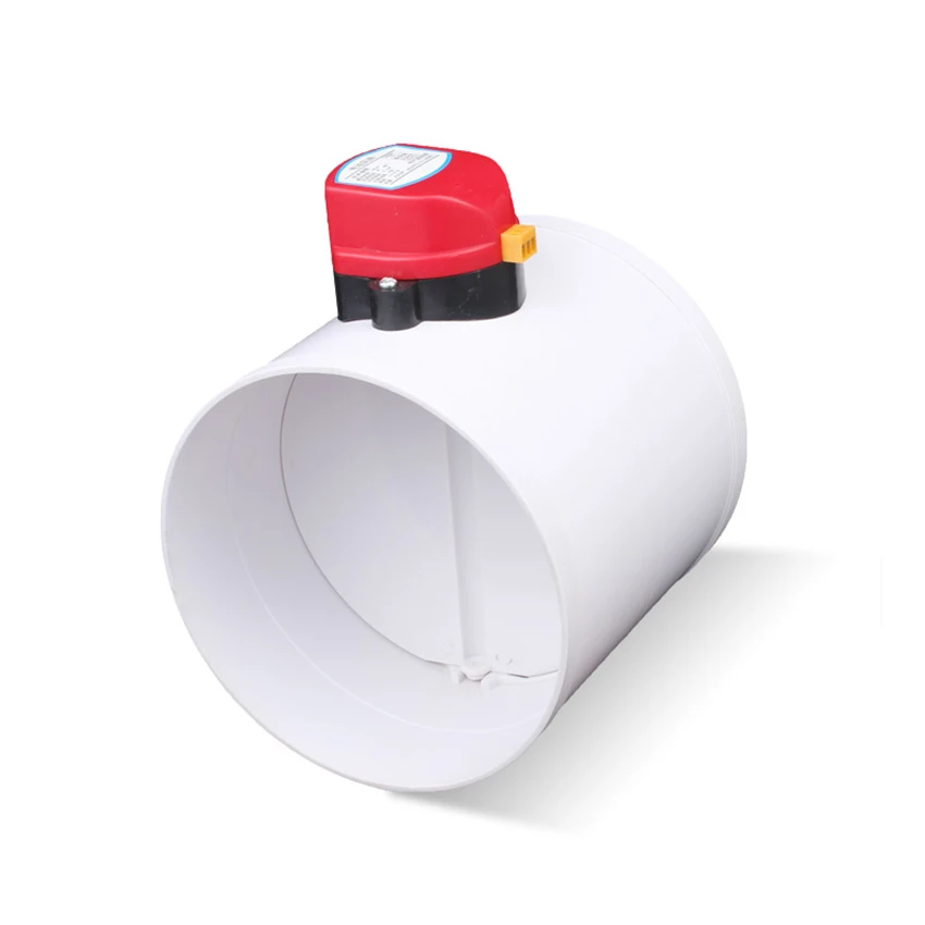 

Motorized Damper ABS Electric Damper PVC Pipe Air Volume Control Valve 75mm 110mm 160mm 200mm Round PVC Air Pipe Control Valve