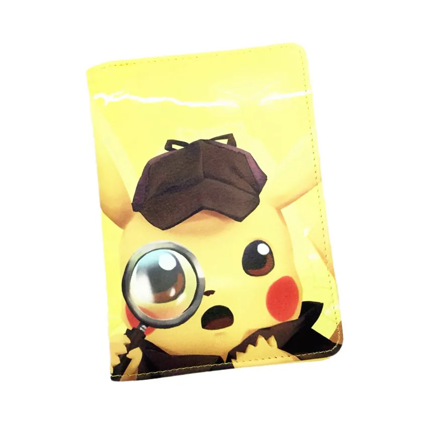 Pokemon Detective Pikachu, ПУ Обложка для паспорта, ID, кредитницы, для женщин и мужчин, держатель для паспорта, Мультяшные Двойные кошельки, милые