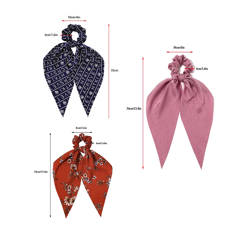 

Triangle Letter Print Scrunchies for Women Elastic Hair Bands Streamers Bow Hair Scarf Hair Rope Ties Fashion Hair Accessories