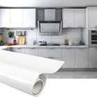Глянцевая белая самоклеящаяся пленка для самостоятельной сборки, обои для кухни, шкафа, мебели, водостойкие контактные наклейки на стену