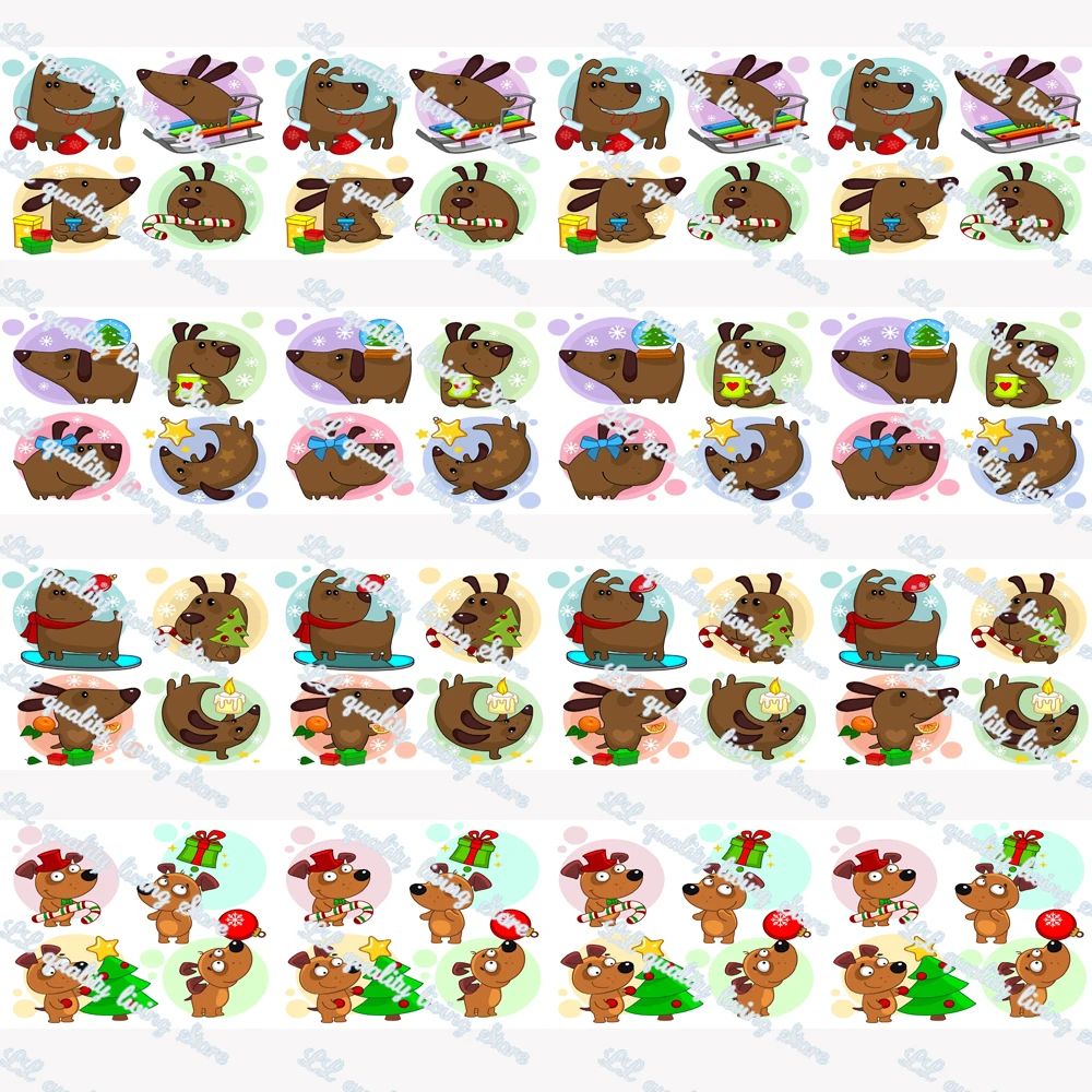 

WL 5/8 ''Рождественская мультяшная собака фотолента Diy подходит для волос бант украшение для вечеринки подарочная упаковка ошейник для животн...