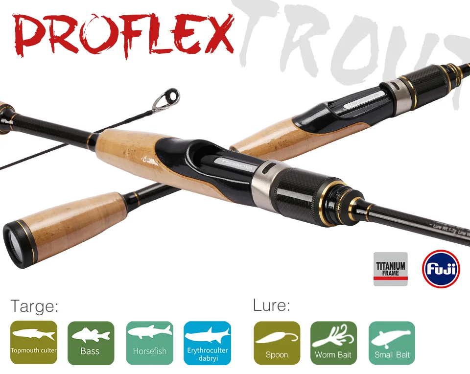 TSURINOYA для рыбалки стержень PROFLEX 1.91mUL 3 секции быстрое вращение рыболовной удочки Fuji аксессуары бас-гитара