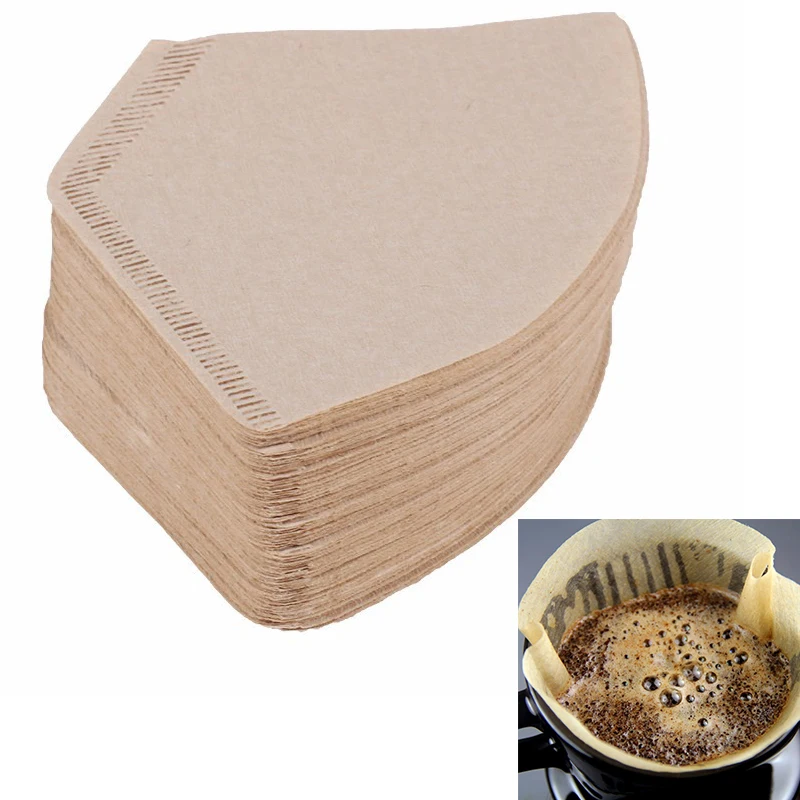 100 шт./упак. деревянный оригинальный ручной капельный бумажный фильтр для кофе