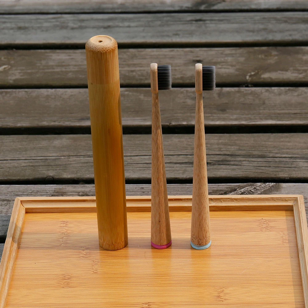 1 шт. зубная щетка с мягкой щетиной большой конусной ручкой экологичный