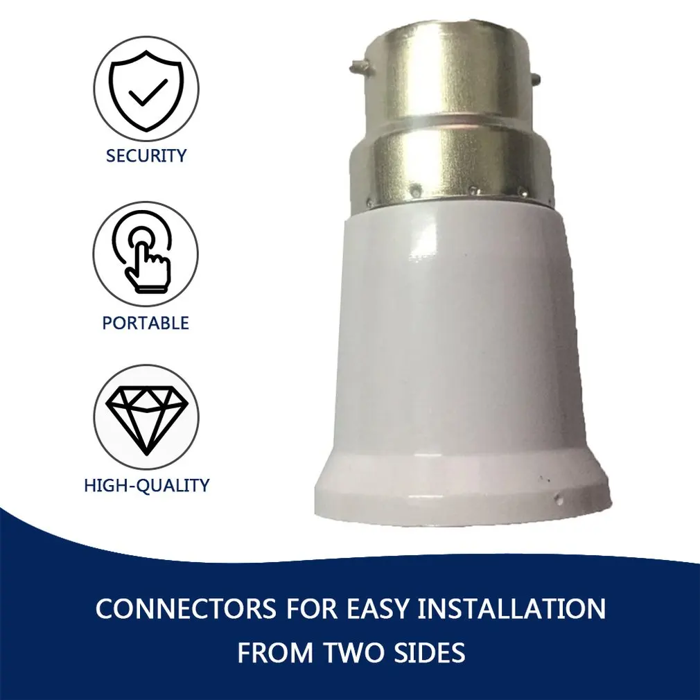 ICOCO White B22 to E27 Socket Light Bulb Lamp Holder Adapter Plug Extender Lampholder Converter Change | Лампы и освещение