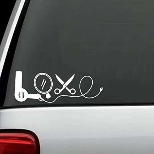 

computer Love Dryer Mirror Scissors Stylist Decal Sticker