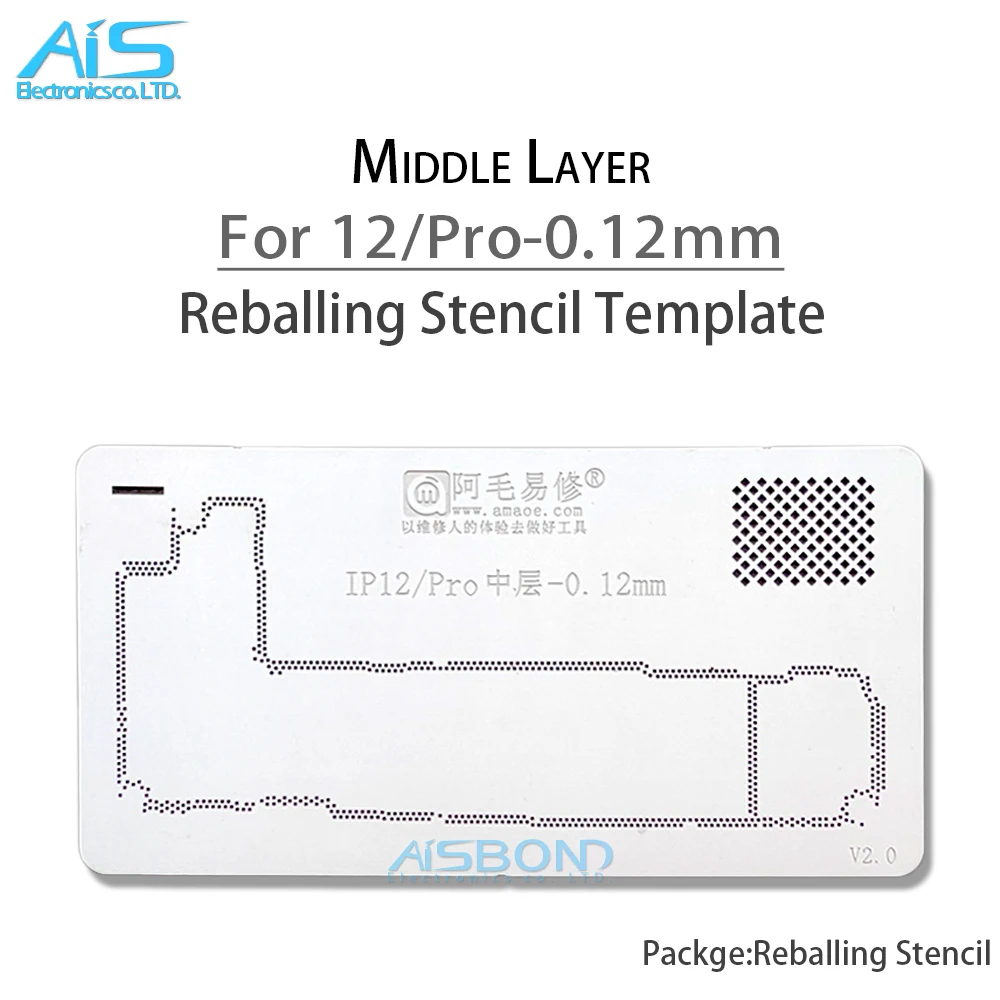 

Amaoe Middle Layer BGA Planting Reballing Stencil For iPhone X XS 11 12 Pro 11Pro 12Pro MAX 12Mini Xsmax 11ProMax 12ProMax NAND