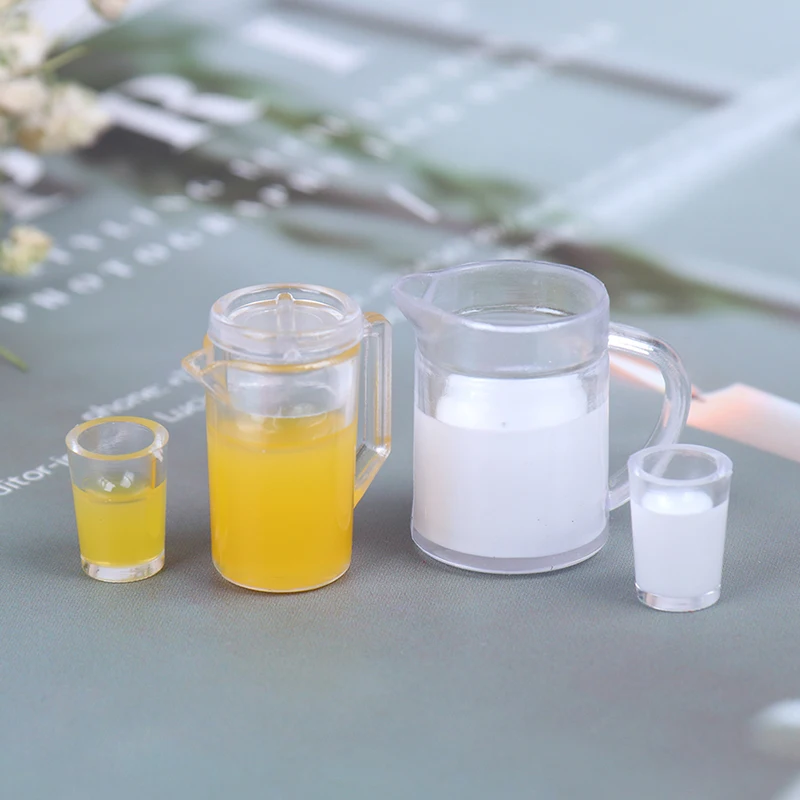 2 шт. 1/12 Миниатюрные аксессуары для кукольного домика мини кувшин сока Набор
