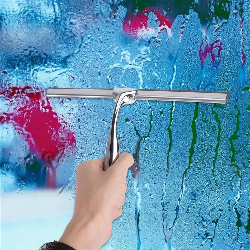 

1pc Stainless Steel Scraper Window Glass Squeegee for Bathroom Mirror