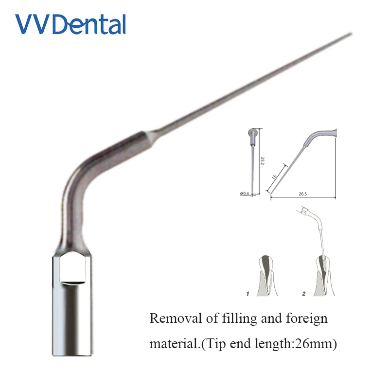 

VVDental ED4 Root Canal Tip Ultrasonic Dental Scaler Endo Tips For Woodpecker-DTE SATELEC Dental Scaler Endodotic Material