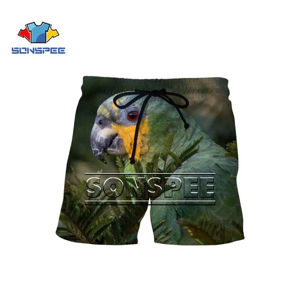 

SONSPEE Shorts Summer New Men Women Beach Short 3D Print Parrot Hip Hop Street Especially Sports Fitness Harajuku Casual Pants