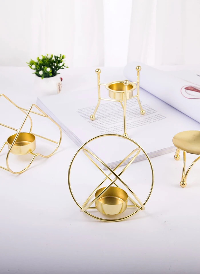 Ретро Классическая свечка трехногий держатель геометрический Подсвечник металл