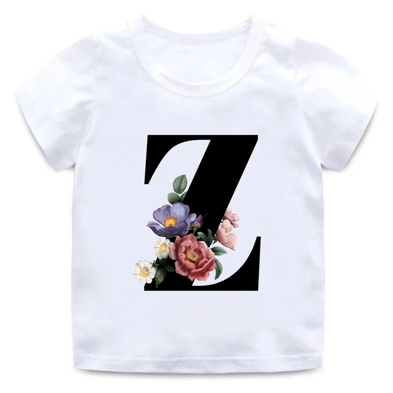 Детская футболка с коротким рукавом и круглым вырезом 26 букв|Тройники| |