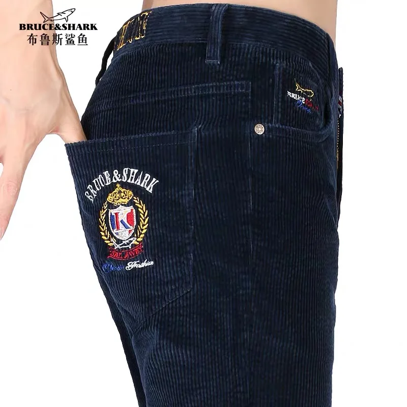 Corduroy Comfortable Trendly MenTrousers Smart Business Leisure Man Pants Straight Leg Streching Every day Ware big ize40 | Мужская