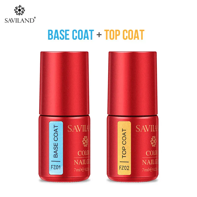 7ml Top and Base Saviland праймер Гель-лак 15 мл верхнее Базовое покрытие Гель-лак Top it off+ Базовое покрытие основа для УФ-гель для ногтей - Цвет: 7ml Top and Base