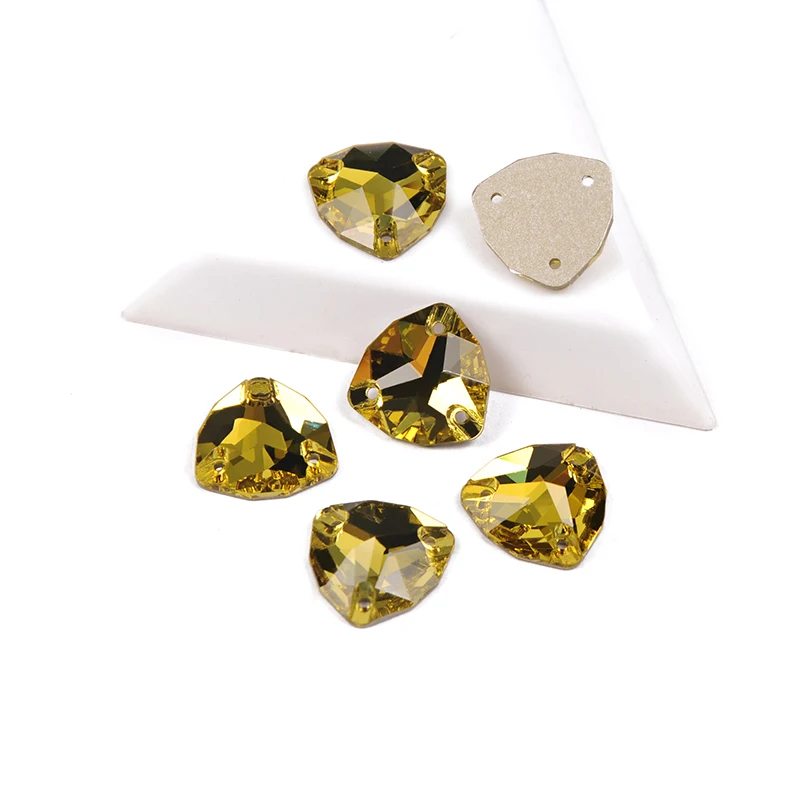 

Light Topaz Shiny Rhinestones Strass Flatback Artware Accesssories Glass Sewn Crystal Stones For Needlework Clothes Decoration