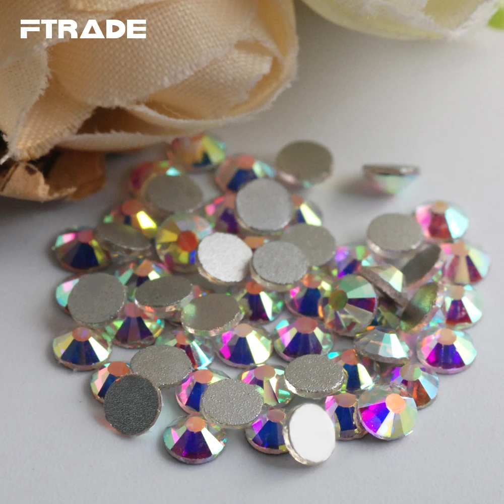 Супер блестящее 3D украшение для ногтей все размеры искусственное стекло AB