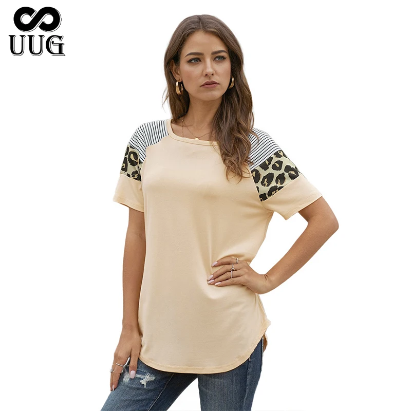 

UUG Women Summer 2020 T-shirt Casual Short Sleeve Tops Tees Feminina Sexy Black T-Shirt O-neck Fashion Loose XXL Steetwear