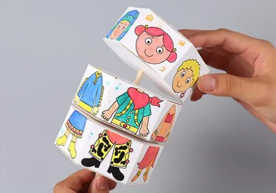 Детские вращающиеся наряды акварельные поделки ручной работы материал упаковка