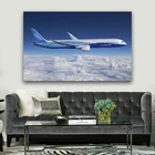 Самолеты Боинг 787 dreamline, небо, облака, самолет QX412, гостиная, домашняя стена, современное искусство, Декор постер в деревянной рамке