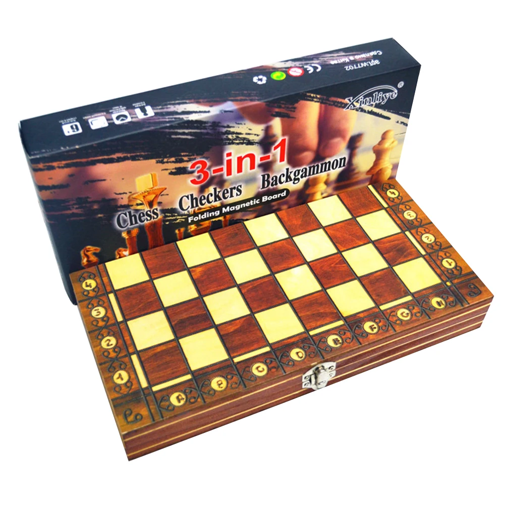 Складные шахматы 3 в 1 игровые элементы нарды шашки для взрослых и детей