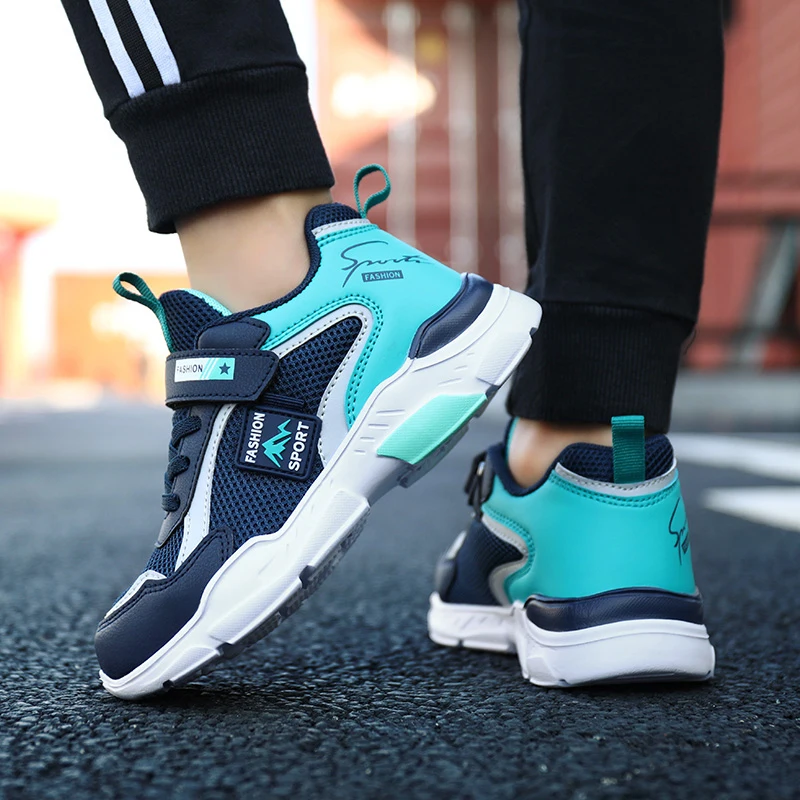 Кроссовки для мальчиков дышащая сетчатая обувь тенниса детская повседневная