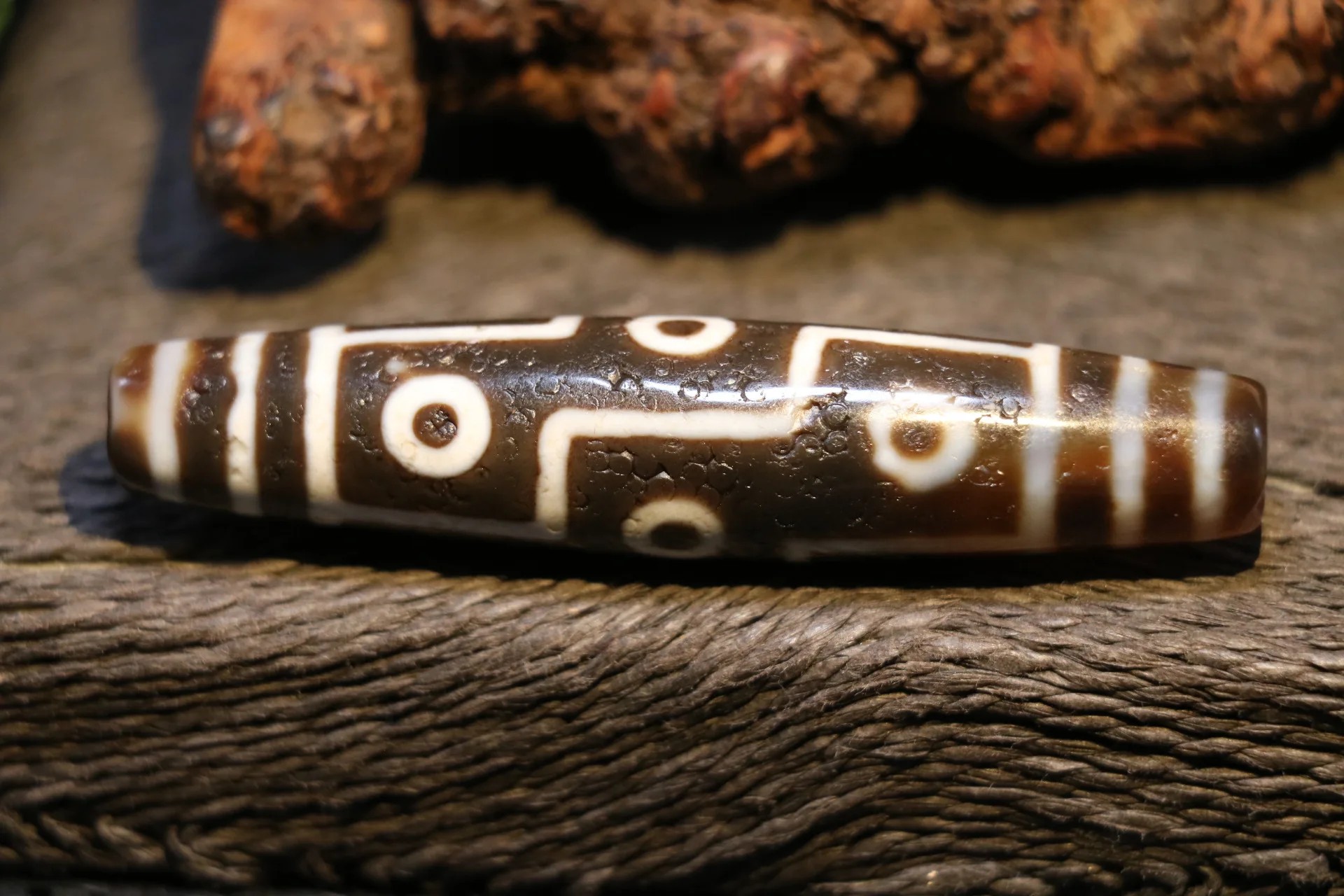 Коллекционное сокровище Magic Energy Тибетский Старый Агат 9 глаз Королевство длинные