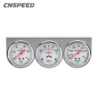 cnspeed auto car oil pressure water temp amp meter gauge with sensor triple gauge set mechanical chrome panel oil press yc101323