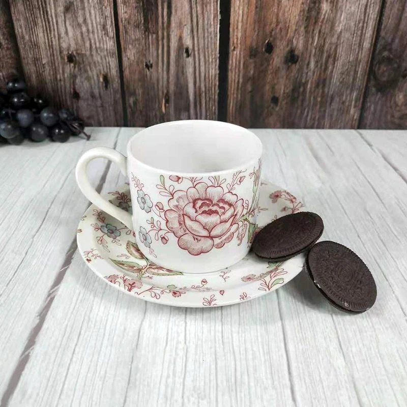 Coffee cup with dish Кухонные тарелки, миска, соус, блюдце, посуда и тарелки, наборы, маленький уксус, вкусовая доска, блюдо для закусок, тарелки для обеда, керамический Теллер - Цвет: Coffee cup with dish