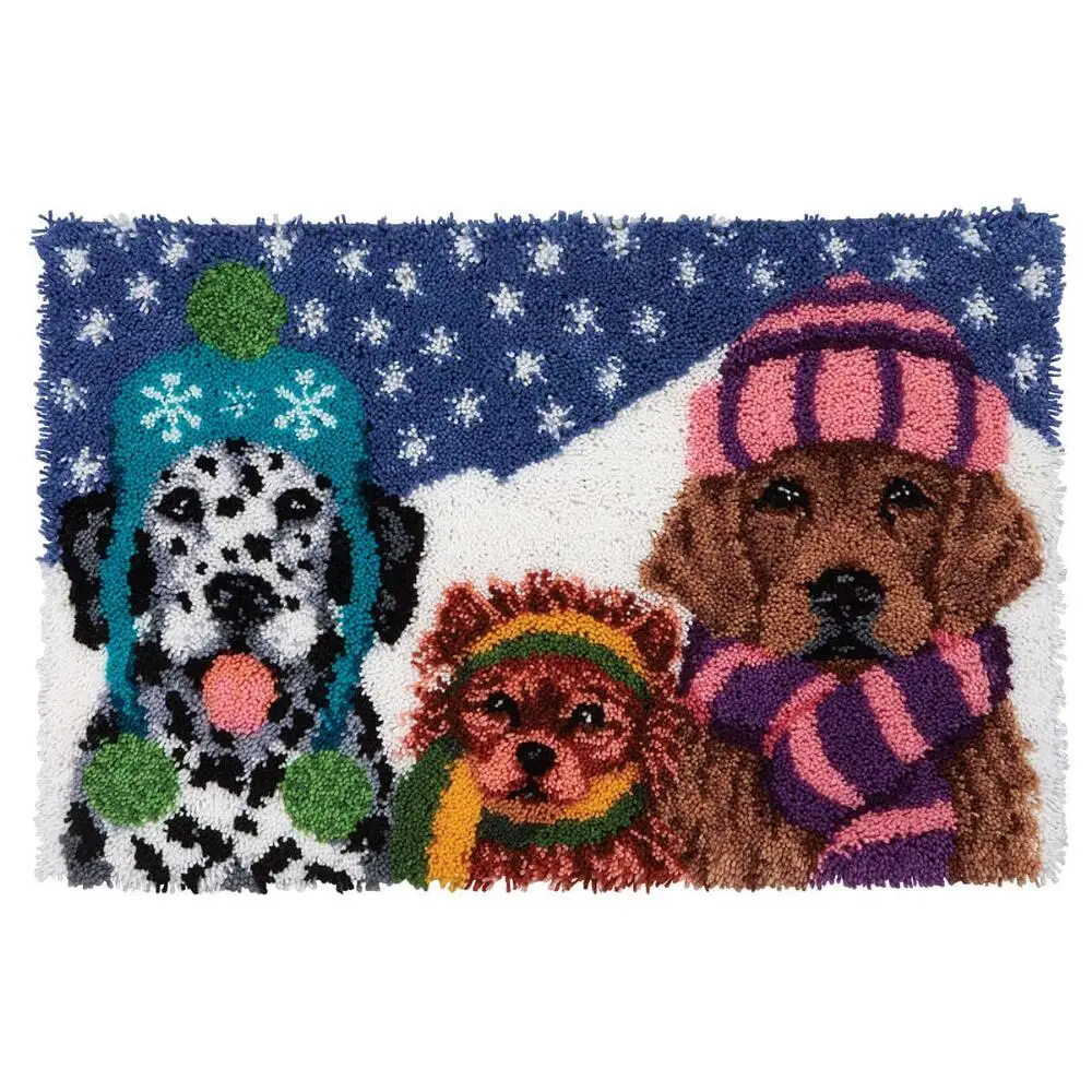 

Hobby Crafts Tapestry Latch Hook Rugs Kits for Adults With Printed Pattern Canvas Home Decoration Creative Gift