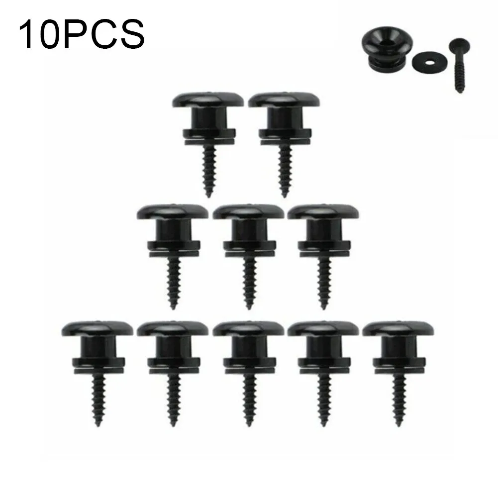 

10PCS Metallor Guitar Bass Strap Nails Buttons Locks Mushrooms Head End Pins For Electric Acoustic Guitar Bass Replacement