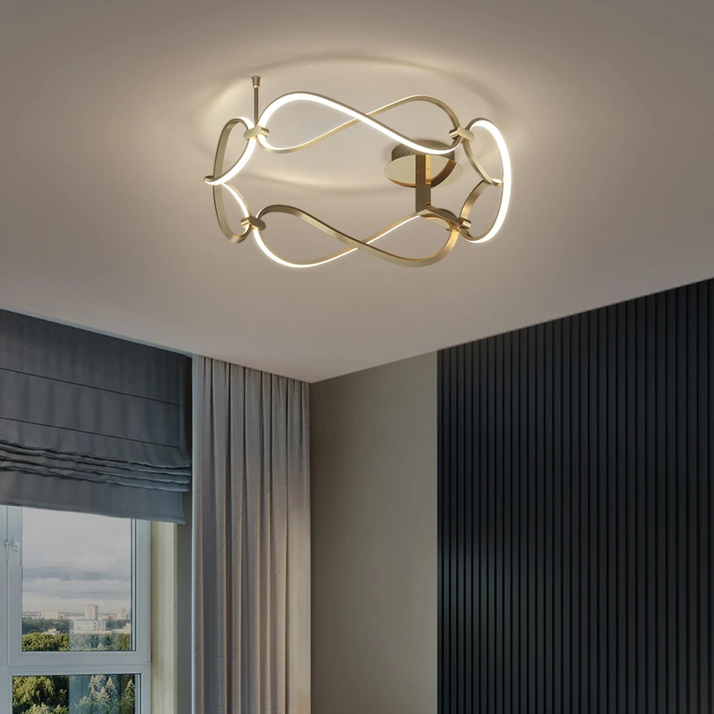 

Modern light luxury style simple atmosphere creative room lamp round warm Nordic bedroom living room ceiling lamp