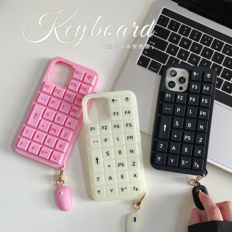 Creative Keyboard Luminous Phone Case for Redmi Note 7 8 9 K