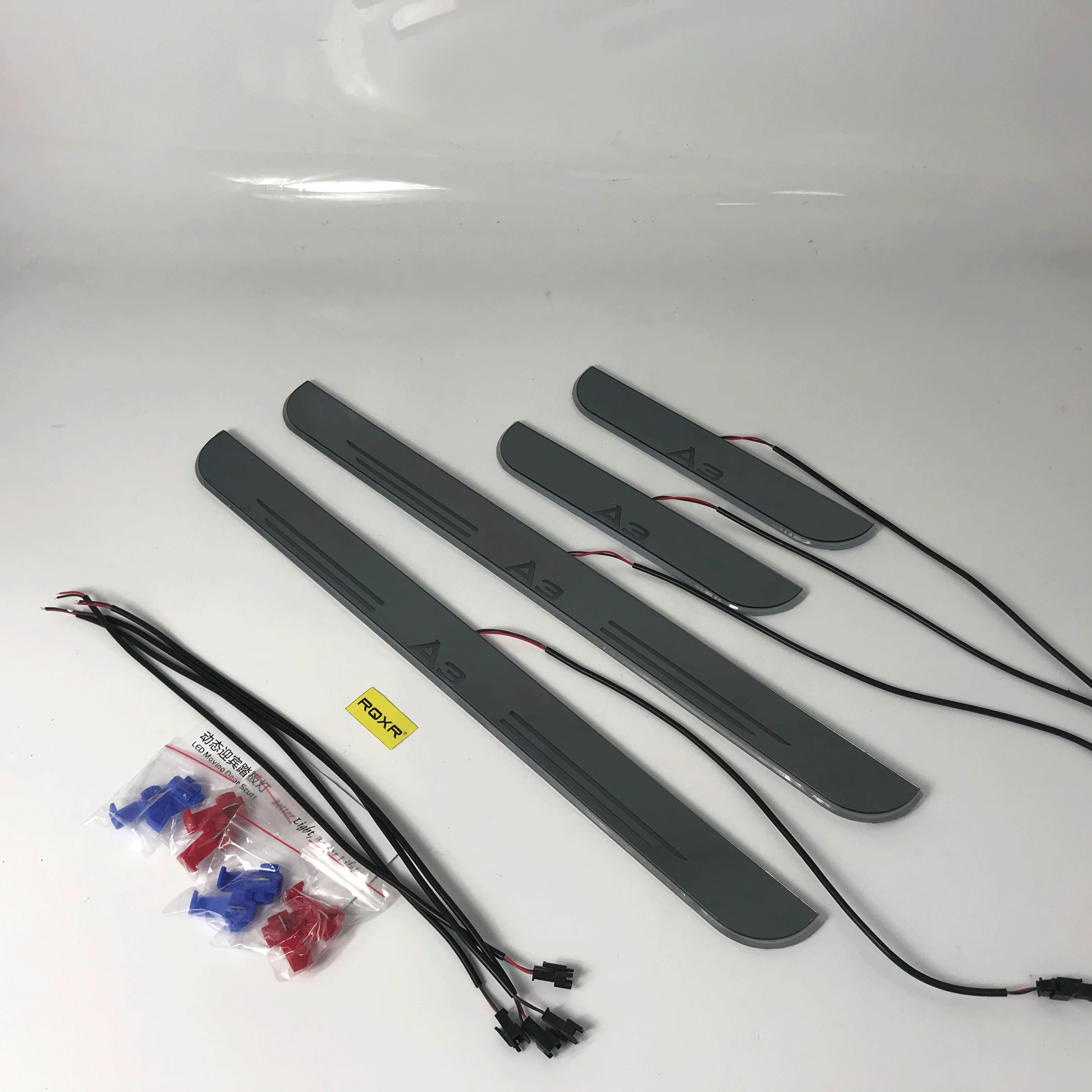 

LYQ 4PCS acrylic mobile LED welcome scooter wear plate door sill frame path light for AUDI A3 Quattro dedicated car accessories