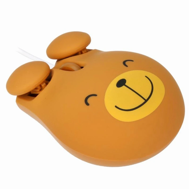 Проводная оптическая игровая мышь 1000 точек/дюйм с милым медведем животными Usb для