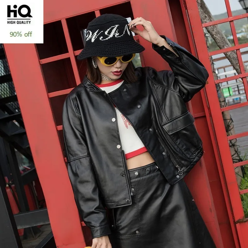 Уличная одежда из овечьей кожи женские короткие куртки с длинным рукавом