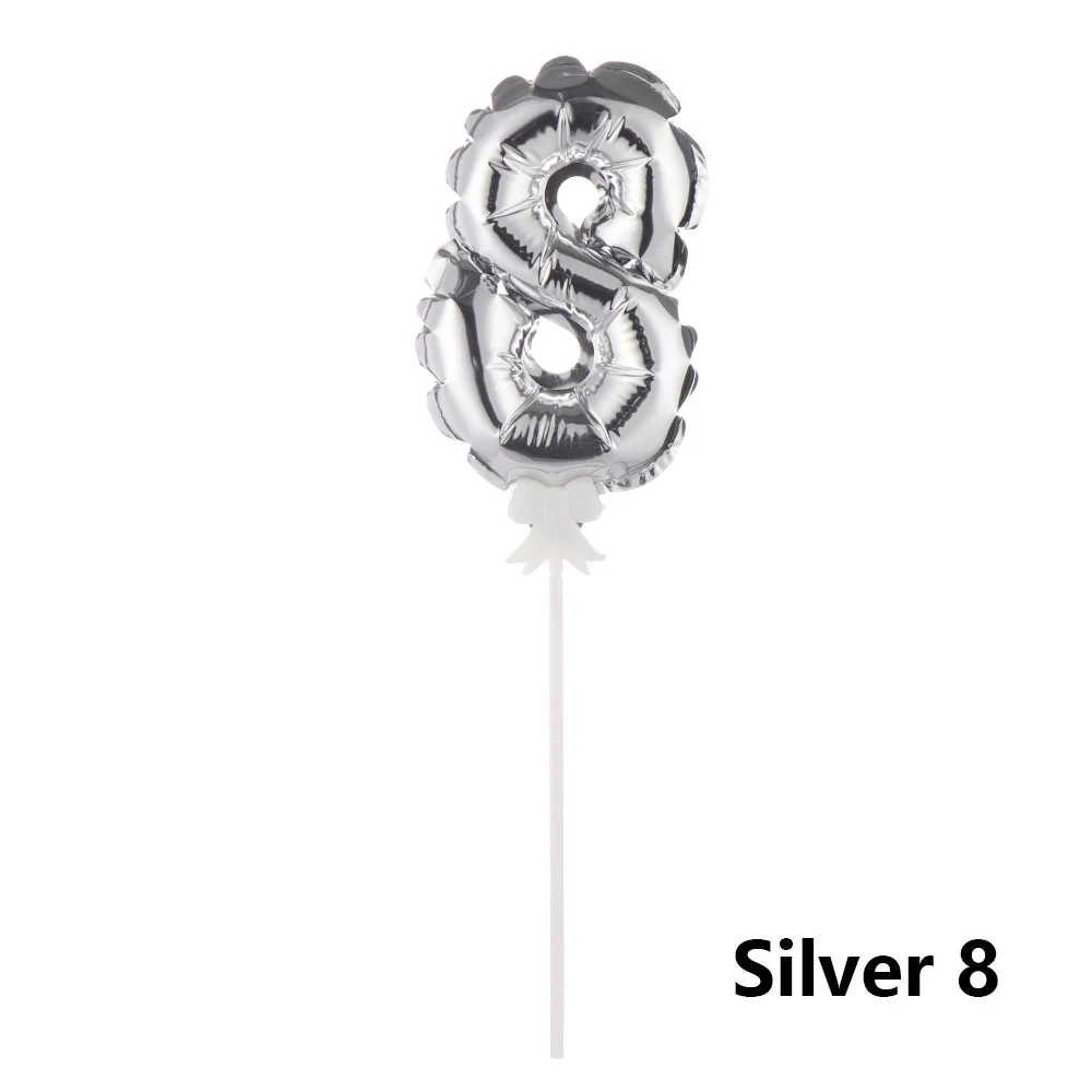 silver 8 1pc 1/3 шт цветные акриловые из метала золотого цвета номер торт Топпер Baby Shower Детские сувениры на день рождение подарки инструменты для украшения праздника вечерние поставки - Цвет: silver 8 1pc