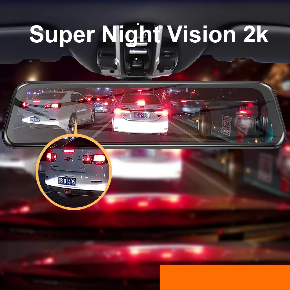 Зеркало видеорегистратор Diagtech 1440P FHD с двумя объективами 12 дюймов IPS экран